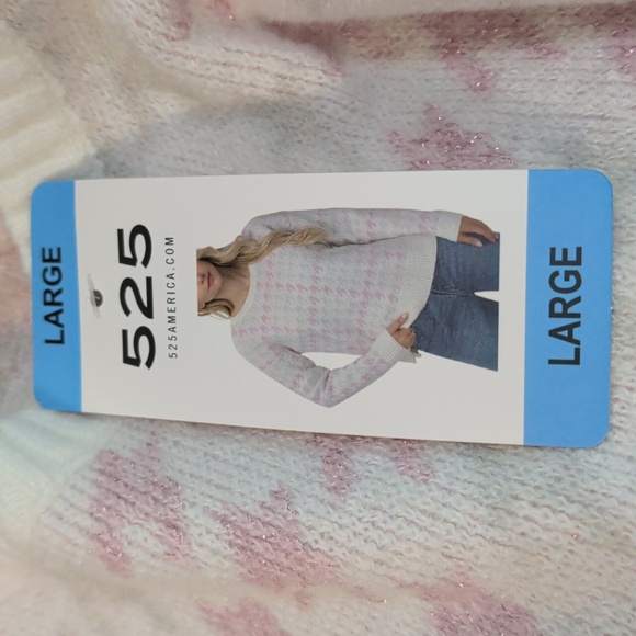 525 America Sweaters - Women's Pink Sparkle Sweater Size L